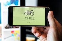 Bike icon on a mobile phone screen