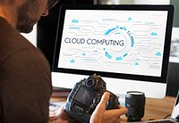 Photographer checking a diagram about cloud computing