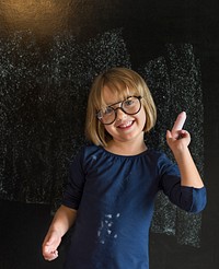 Little Girl Education Blackboard Concept