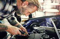 Garage Motor Maintenance Mechanic Fixing Spare Concept