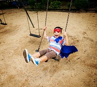 Boy Superhero Dressup Aspiration Playground Concept