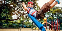 Playground Yard Superhero Freedom Child Boy Concept