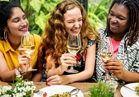 Women having wine together