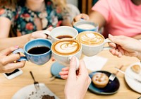 Friends having coffee together