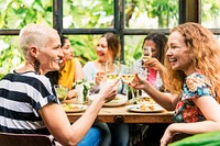 Women Communication Dinner Together Concept