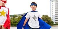 Superheroes Boys Running Competition Exercise Concept