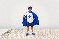 Superhero Boy Imagination Freedom Happiness Concept