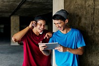 Teenager Sharing Streaming Lifestyle Listening Concept