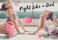 Fight like a girl pink graphic icon