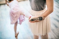 Ballet lesson for a little girl