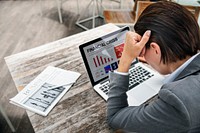 Businesswoman working on a laptop