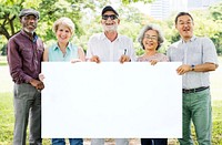 Senior Adult Friendship Togetherness Banner Placard Copy Space Concept