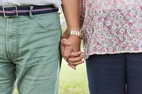 Olderly Couple Happiness Romantic Holding Hand Concept