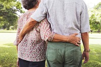 Cute senior couple in the park