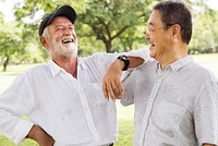 Bros Buddies Elderly Retirement Rest Talking Concept