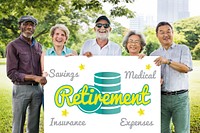 Retirement Senior Plan Coins Investment Graphic Concept