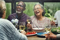 Senior Group Relax Lifestyle Dinning Concept