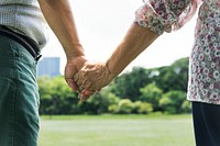 Olderly Couple Happiness Romantic Holding Hand Concept