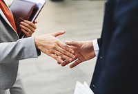 Handshake Corporate Partnership Office Worker Concept