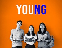 The word young with teenagers concept