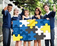 Education Learning Puzzle Pieces Graphic