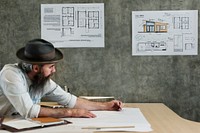Architect working in a design studio