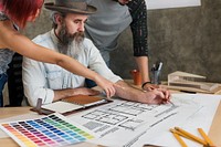 Architects working in a design studio