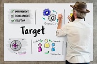 Business goals target idea map sketch