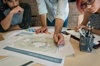 Design Studio Architect Creative Occupation Meeting Blueprint Concept