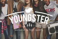 Teenagers with 'youngster' overlay