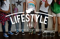 Teenagers with 'lifestyle' overlay
