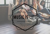 Music is Life Vintage Vector Graphic Concept