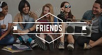 Friends Vintage Vector Graphic Concept