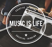 Music is Life Vintage Vector Graphic Concept
