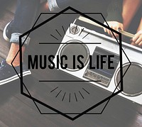 Music is Life Vintage Vector Graphic Concept