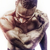 African American man with a muscular body 