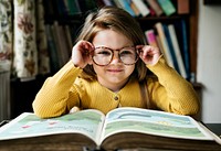 Adorable Cute Girl Reading Storytelling Concept