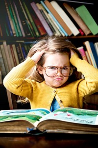 Little girl reading a story