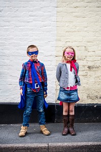Superheroes Kids Friends Brave Adorable Concept