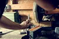 Artisan working with wood