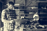 Artisan working with wood