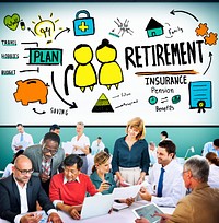 Retirement Insurance Pension Saving Plan Benefits Travel Concept