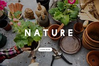 Nature word on plants background