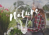 Nature word on plants background