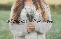 Special For You Flower Phrase Words