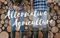 alternative agriculture word on plants background