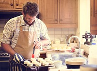 Man Apron Cooking Baking Bakery Concept