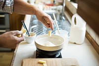 Man Mixing Butter Pastry Bakery Concept