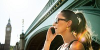 Woman travelling in london