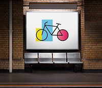 Banner Showing Advertising with Bike Icon